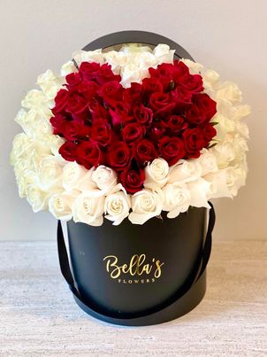 Red Heart Box Dome 75 Roses