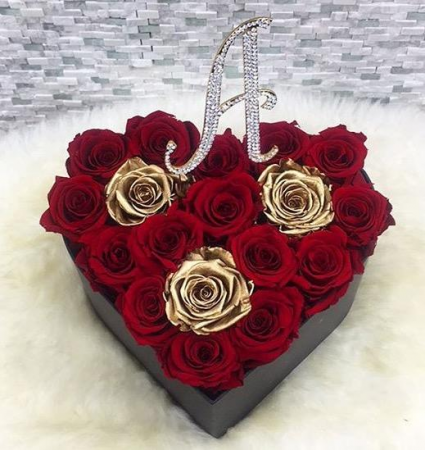 Heart Box With Initial Topper Rosses That Last A Year